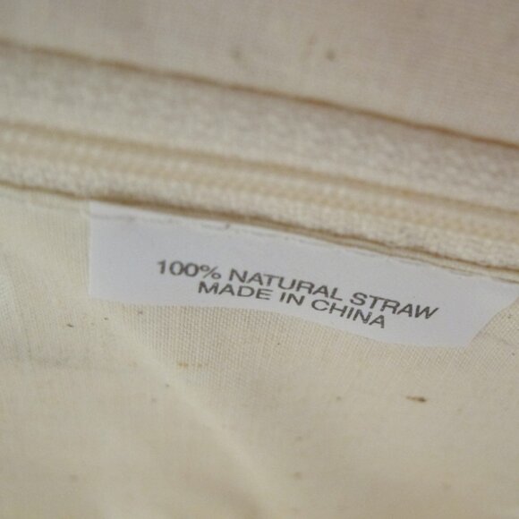 Large zippered straw bag – natural - Picture 4 of 5